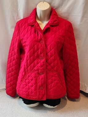 Chaps Women's Quilted Jacket in Vibrant Red